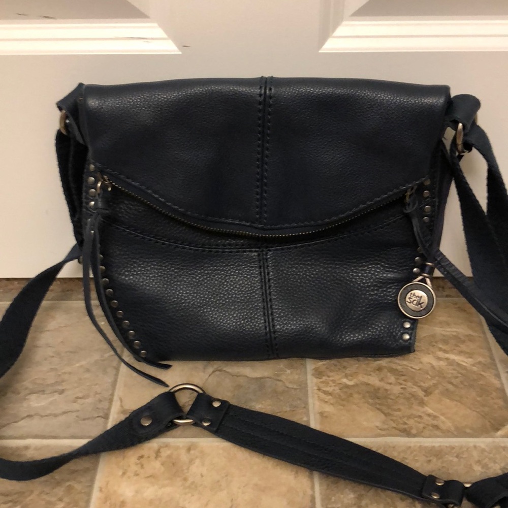 The Sak blue leather crossbody w/ wallet